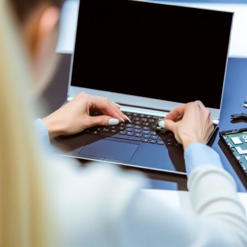 Laptop javítása, nyitott burkolattal